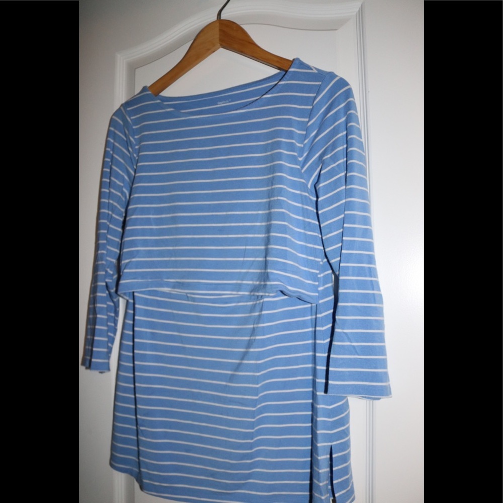 Gap Maternity Strpe Layer Nursing 3/4 length shirt